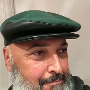 Versace Men’s Vintage Beretta Wool Leather Cap